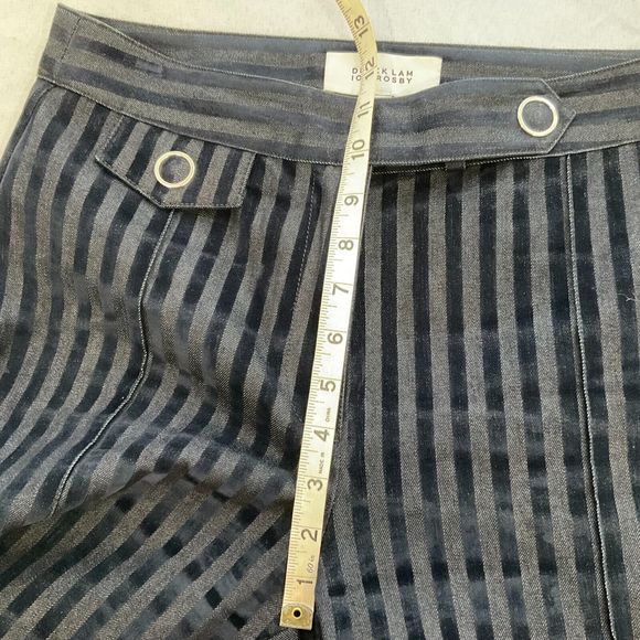 Derek Lam 10 Crosby  Striped Crop Flare Trousers Women Size 8 - Picture 7 of 12